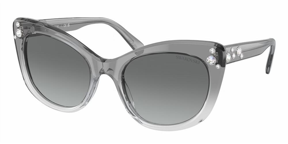 NEW SWAROVSKI women's cat eye with crystal embellishment sunglasses in grey/grad